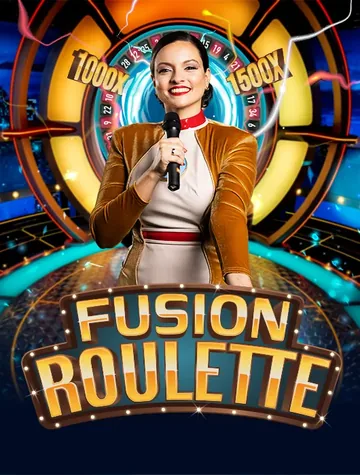 Une animatrice micro en main se tient devant la roue géante de Fusion Roulette, signée Eeze